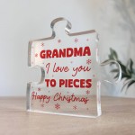 Gift For GRANDMA Happy Christmas Gift For Grandma Acrylic Puzzle