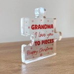 Gift For GRANDMA Happy Christmas Gift For Grandma Acrylic Puzzle