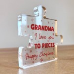 Gift For GRANDMA Happy Christmas Gift For Grandma Acrylic Puzzle