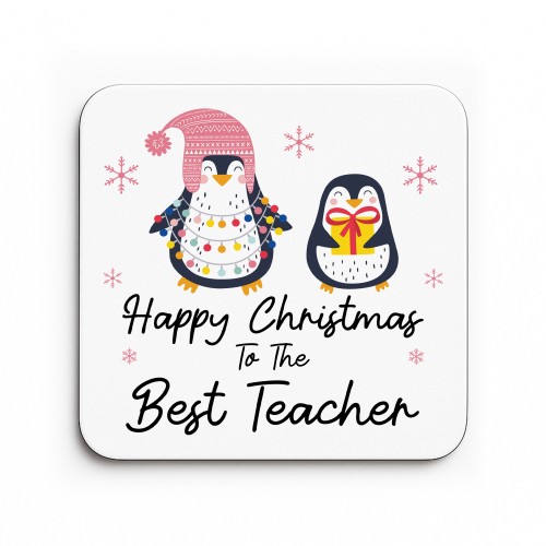 Happy Christmas To The Best Teacher Gift From Student COASTER