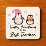 Happy Christmas To The Best Teacher Gift From Student COASTER