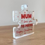 Gift For Mum Happy Christmas Gift For Mum Acrylic Puzzle Block