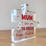 Gift For Mum Happy Christmas Gift For Mum Acrylic Puzzle Block