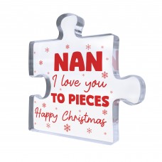 Gift For Nan Happy Christmas Gift For Nan Acrylic Puzzle Block