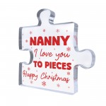 Gift For Nanny Happy Christmas Gift For Nanny Acrylic Puzzle