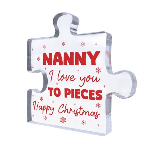Gift For Nanny Happy Christmas Gift For Nanny Acrylic Puzzle