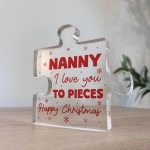 Gift For Nanny Happy Christmas Gift For Nanny Acrylic Puzzle
