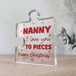 Gift For Nanny Happy Christmas Gift For Nanny Acrylic Puzzle