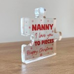 Gift For Nanny Happy Christmas Gift For Nanny Acrylic Puzzle