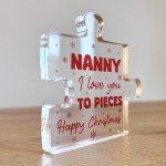 Gift For Nanny Happy Christmas Gift For Nanny Acrylic Puzzle