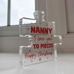 Gift For Nanny Happy Christmas Gift For Nanny Acrylic Puzzle