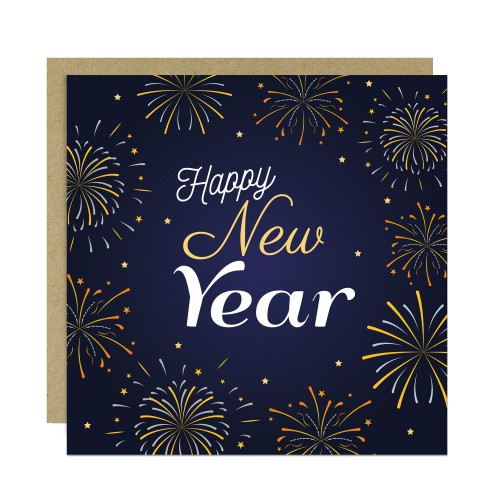 Happy New Year Card For Friends Family 145x145mm New Years Eve