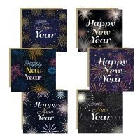 Happy New Year Cards Multipack of 6 With Envelopes New Year