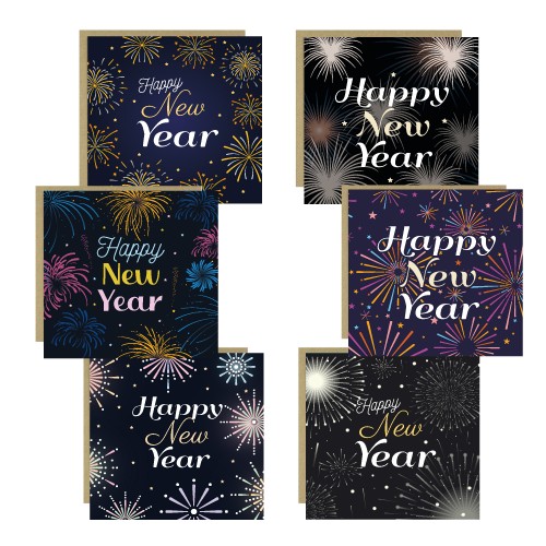 Happy New Year Cards Multipack of 6 With Envelopes New Year Happy New Year Cards Multipack of 6 With Envelopes New Year