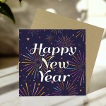 Happy New Year Card With Kraft Envelope 145x145mm New Years Eve 