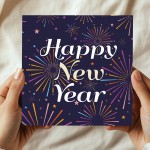 Happy New Year Card With Kraft Envelope 145x145mm New Years Eve 