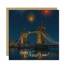 Happy New Year Card London Scene New Years Eve Fireworks