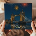 Happy New Year Card London Scene New Years Eve Fireworks