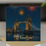 Happy New Year Card London Scene New Years Eve Fireworks