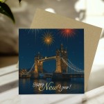 Happy New Year Card London Scene New Years Eve Fireworks