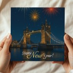 Happy New Year Card London Scene New Years Eve Fireworks