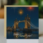 Happy New Year Card London Scene New Years Eve Fireworks