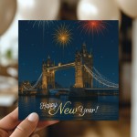 Happy New Year Card London Scene New Years Eve Fireworks