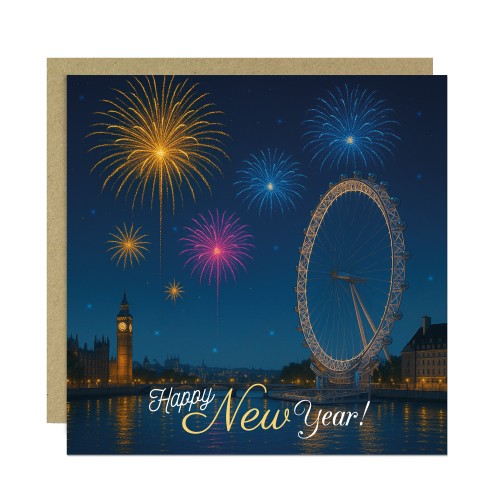 Happy New Year Greetings Card For Family Friends London New Year