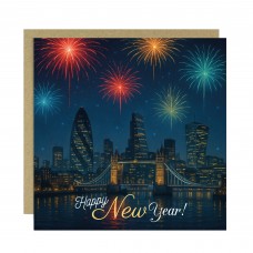 New Year London Firework Scene Card Happy New Year Cards