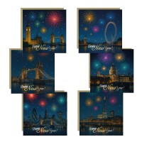 Happy New Year Cards Pack of 6 With Greetings Cards New Year 