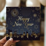 Happy New Year Card For Family, Friends and Couples Fireworks