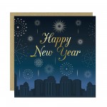 Happy New Year Fireworks Card For Family and Friends New Years