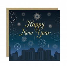Happy New Year Fireworks Card For Family and Friends New Years