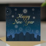 Happy New Year Fireworks Card For Family and Friends New Years
