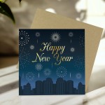 Happy New Year Fireworks Card For Family and Friends New Years