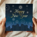 Happy New Year Fireworks Card For Family and Friends New Years