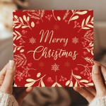 Merry Christmas Card Floral Festive Greetings Card For Family Merry Christmas Card Floral Festive Greetings Card For Family