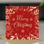 Merry Christmas Card Floral Festive Greetings Card For Family Merry Christmas Card Floral Festive Greetings Card For Family