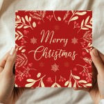 Merry Christmas Card Floral Festive Greetings Card For Family Merry Christmas Card Floral Festive Greetings Card For Family
