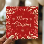 Merry Christmas Card Floral Festive Greetings Card For Family Merry Christmas Card Floral Festive Greetings Card For Family