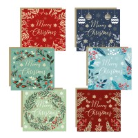 Christmas Cards Pack of 6 Multipack Xmas Greetings Cards Family