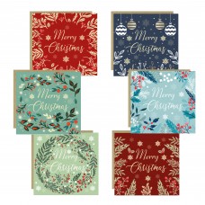 Christmas Cards Pack of 6 Multipack Xmas Greetings Cards Family