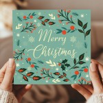 Merry Christmas Floral Card For Friends Family and Neighbours Merry Christmas Floral Card For Friends Family and Neighbours