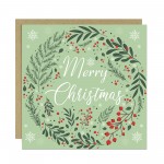 Floral Christmas Card For Family and Friends Festive Greetings