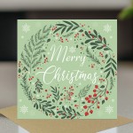 Floral Christmas Card For Family and Friends Festive Greetings