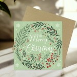 Floral Christmas Card For Family and Friends Festive Greetings