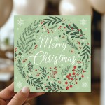 Floral Christmas Card For Family and Friends Festive Greetings