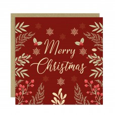 Floral Christmas Card For Family Loved Ones Seasons Greetings