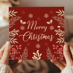 Floral Christmas Card For Family Loved Ones Seasons Greetings