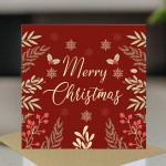 Floral Christmas Card For Family Loved Ones Seasons Greetings